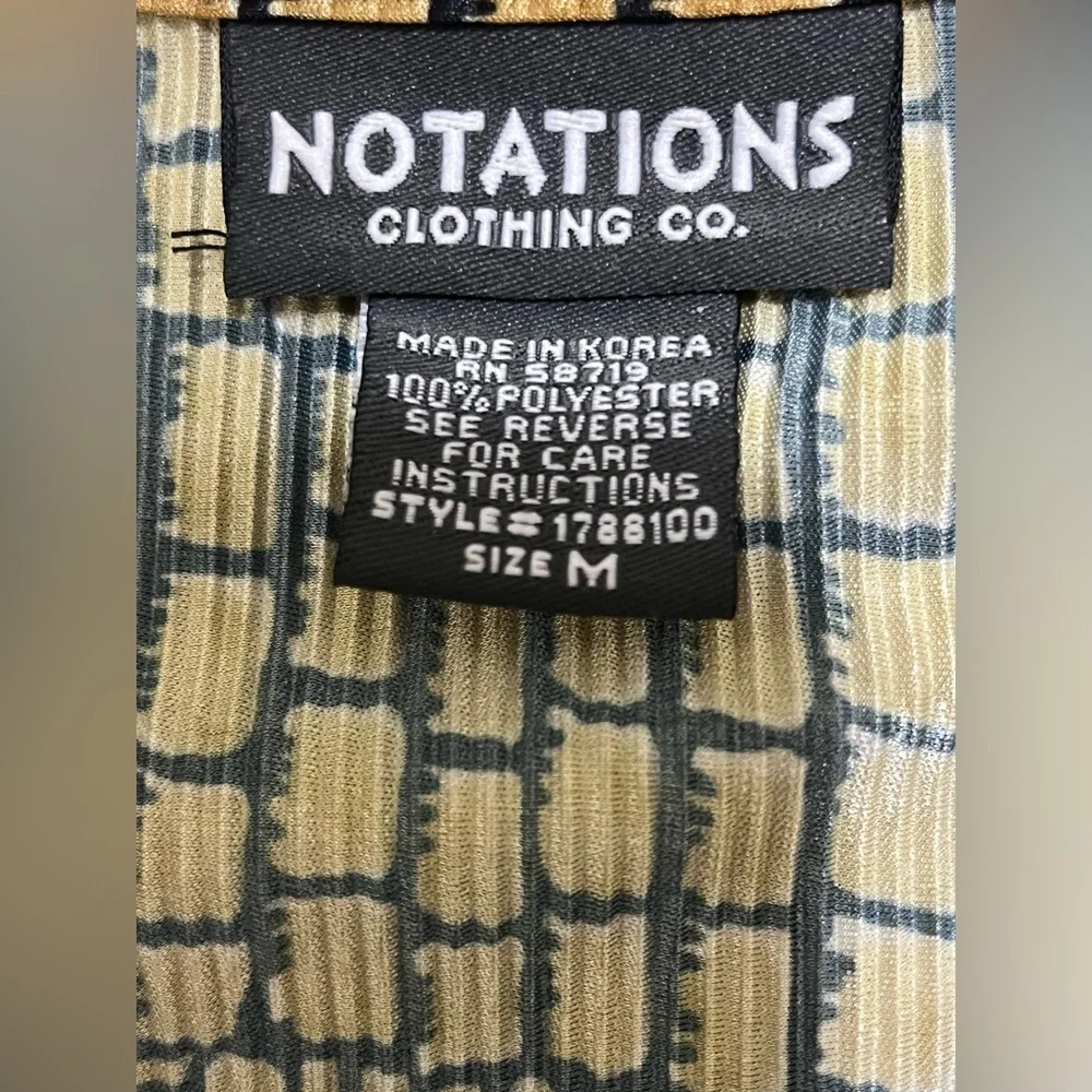 Notations 3 PIECES Black and Gold Brown Cardigan Tank Top Skirt Medium Small - Picture 7 of 13